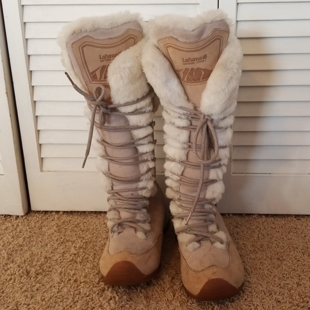 Lafuma Winter Sport Tall Leather Boots Faux Fur